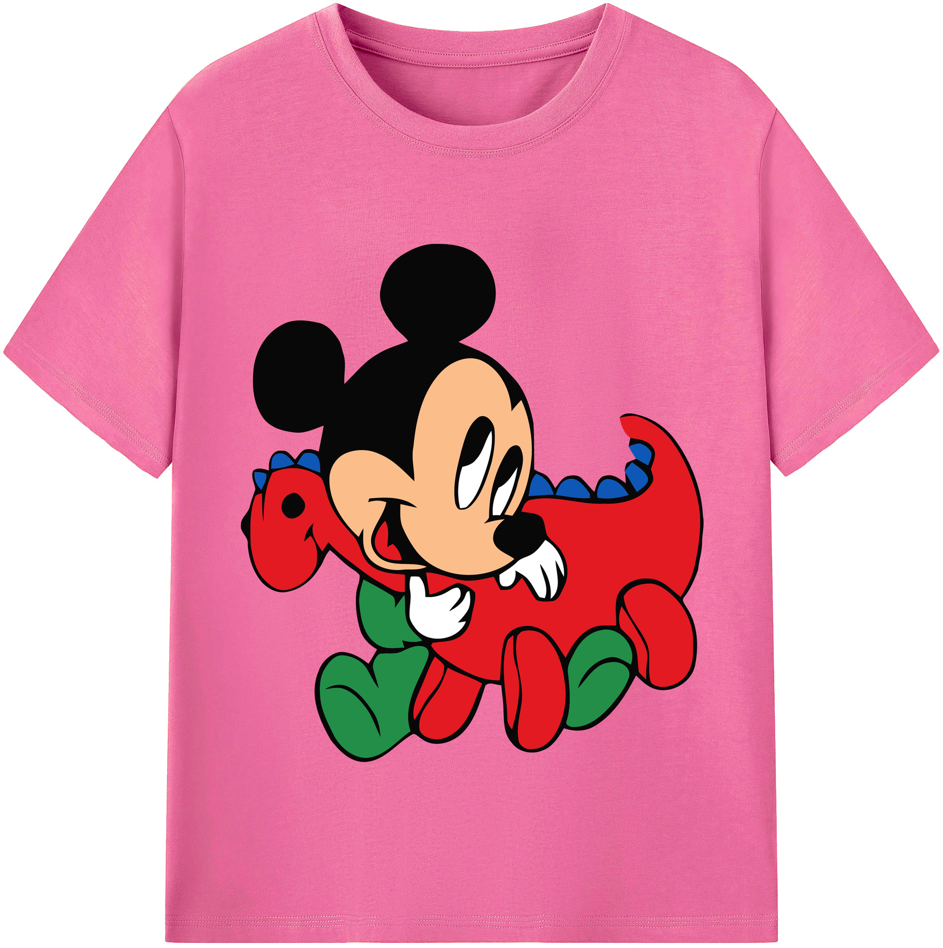 （画像用） ミッキーマウス Mickey Mouse レディースカジュアルプリントTシャツ（綿100％）
